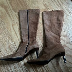 Enrico Antinori Women’s Chestnut Suede Side Zip Mid Calf Boots